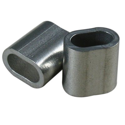 25 Type 316 Marine Grade Stainless Steel 1/8 Oval Sleeves with Chamfer