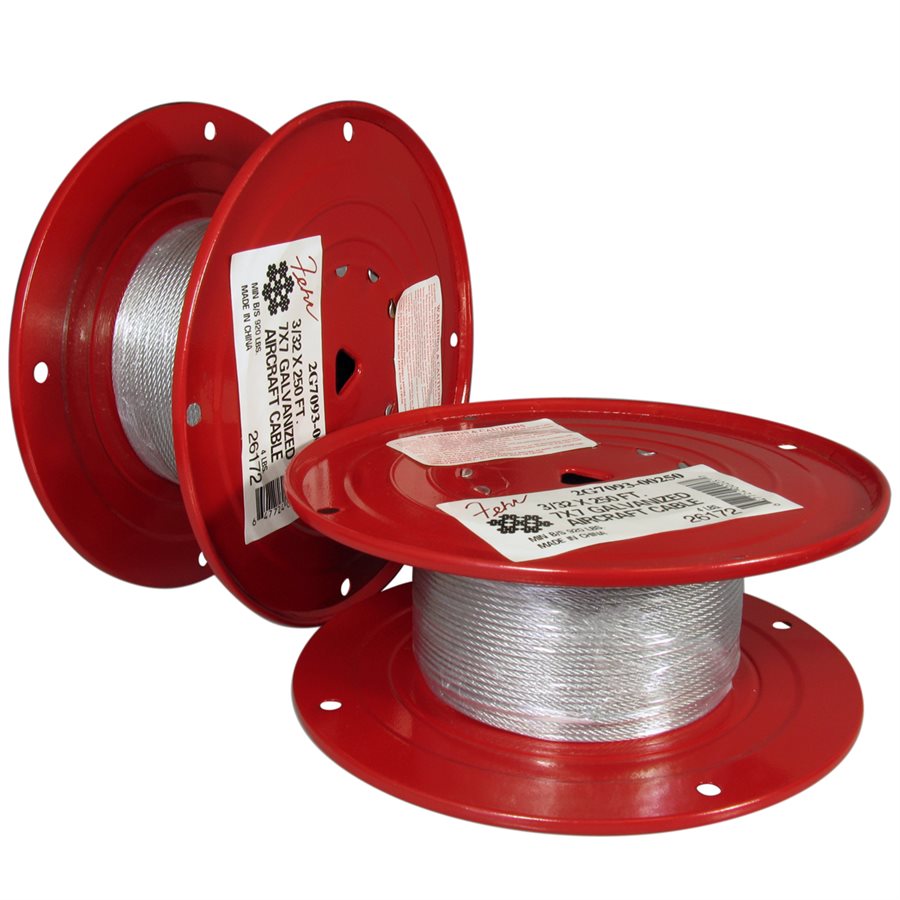 Hot Dip Galvanized Cable - 1/16 in X 1x7