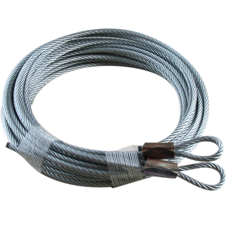 Brown Garage Door Plain Loop Extension Lift Cables - 1/8 in X 144 in X 7x19