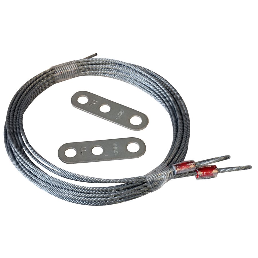 Red Spring Retension Cables with Adjusting Clips - 3/32 in X 120 in X 7x7