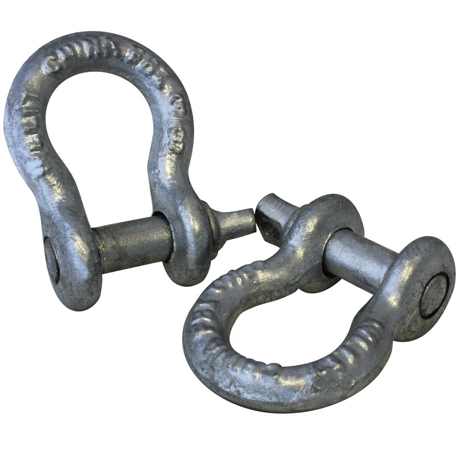 HDG Load Rated Screw Pin Anchor Shackles - 7/16 in