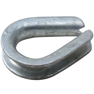 2 Thimbles & 6 Clips Stainless Steel Thimble & Wire Rope Clip Set For 1/4 Cable 