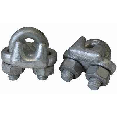 10 PACK Galvanized 3/8 Inch Clamp for Cable Wire Rope 