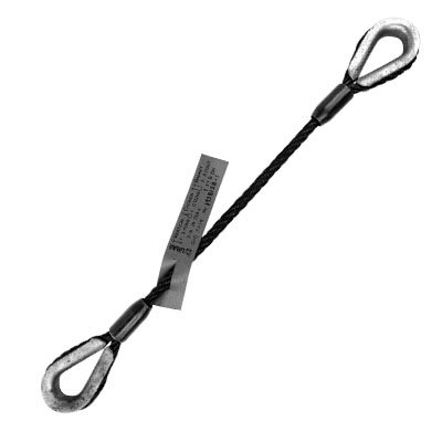 3 / 8 X 5 FT 7 xX 19 Black GAC Sling, Thimble Loop Ea End